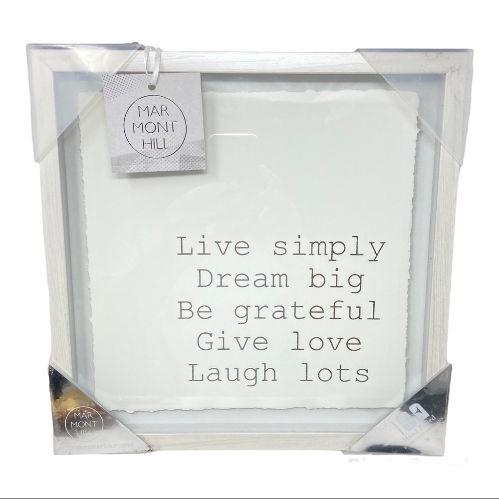 Marmont Hill Framed Art. Live Simple Dream Big Be Grateful Give Love Laugh Lots